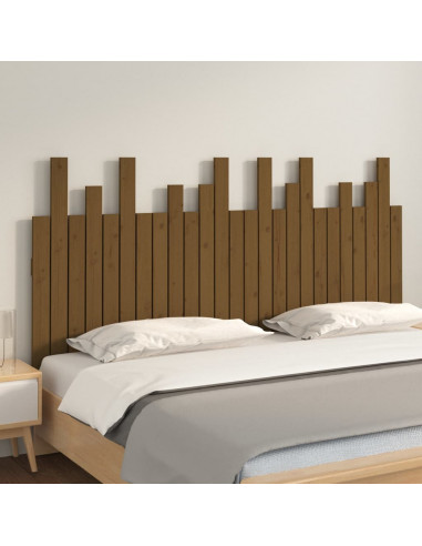 Testiera da Parete Miele 159,5x3x80cm in Legno Massello di Pino