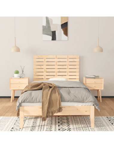 Testiera da Parete 96x3x63 cm in Legno Massello di Pino