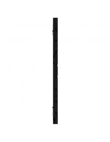 Testiera da Parete Nera 126x3x63 cm in Legno Massello di Pino