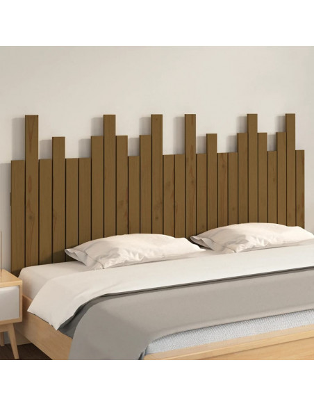 Testiera da Parete Miele 166x3x80 cm in Legno Massello di Pino