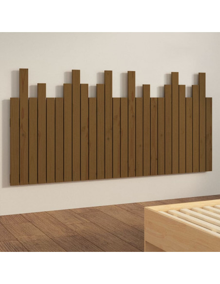 Testiera da Parete Miele 166x3x80 cm in Legno Massello di Pino
