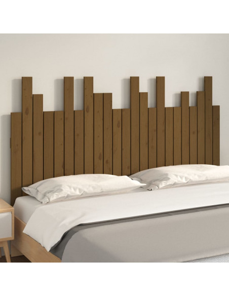 Testiera da Parete Miele 146,5x3x80cm in Legno Massello di Pino
