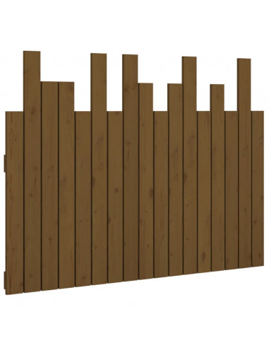 Testiera da Parete Miele 108x3x80 cm in Legno Massello di Pino