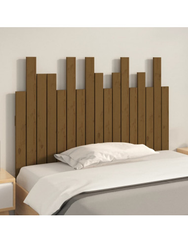 Testiera da Parete Miele 108x3x80 cm in Legno Massello di Pino