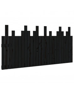 Testiera da Parete Nera 166x3x80 cm in Legno Massello di Pino 2