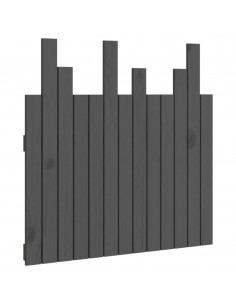 Testiera da Parete Grigia 82,5x3x80cm in Legno Massello di Pino 2