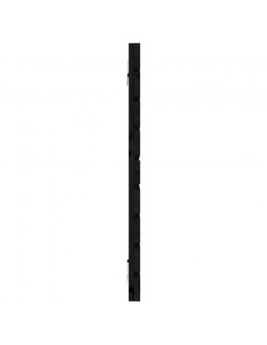 Testiera da Parete Nera 156x3x63 cm in Legno Massello di Pino