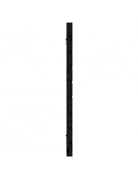 Testiera da Parete Nera 156x3x63 cm in Legno Massello di Pino