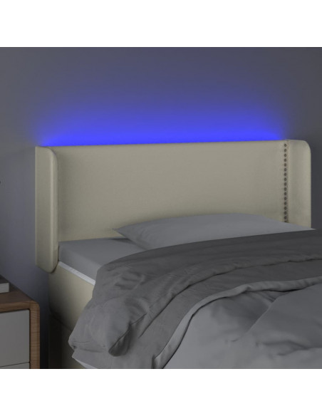 Testiera a LED Crema 103x16x78/88 cm in Similpelle