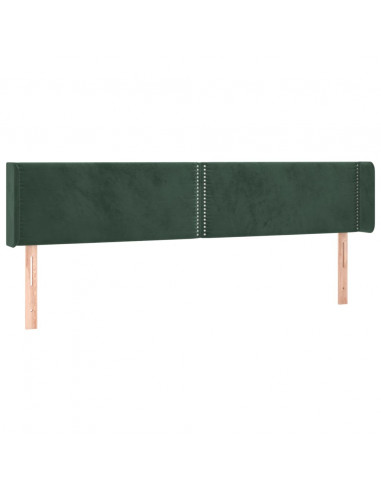 Testiera a LED Verde Scuro 203x16x78/88 cm in Velluto