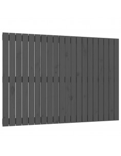 Testiera da Parete Grigia 127,5x3x90 cm Legno Massello di Pino 2