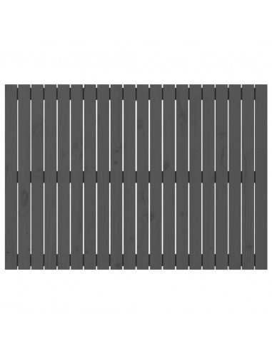 Testiera da Parete Grigia 127,5x3x90 cm Legno Massello di Pino