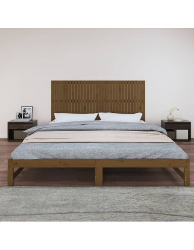 Testiera da Parete Miele 204x3x90 cm in Legno Massello di Pino