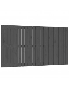 Testiera da Parete Grigia 159,5x3x90 cm Legno Massello di Pino 2