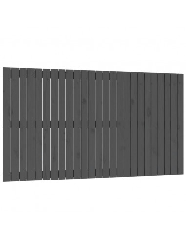 Testiera da Parete Grigia 159,5x3x90 cm Legno Massello di Pino