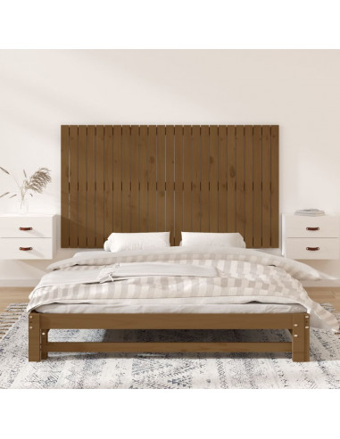 Testiera da Parete Miele 159,5x3x90cm in Legno Massello di Pino