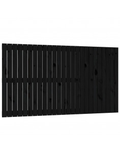 Testiera da Parete Nera 159,5x3x90 cm in Legno Massello di Pino 2