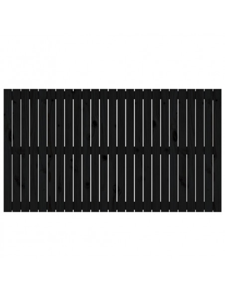 Testiera da Parete Nera 159,5x3x90 cm in Legno Massello di Pino