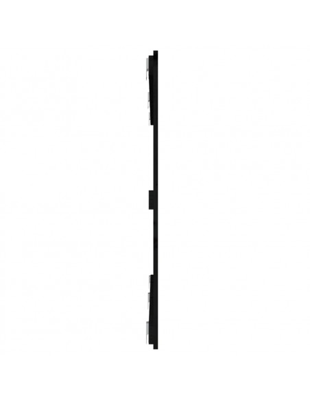 Testiera da Parete Nera 159,5x3x90 cm in Legno Massello di Pino