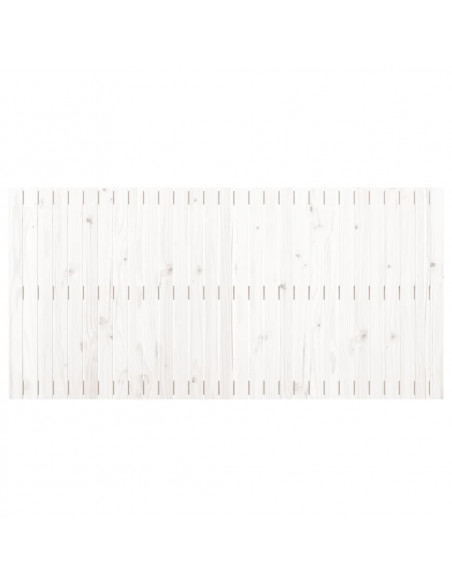 Testiera da Parete Bianca 185x3x90 cm in Legno Massello di Pino