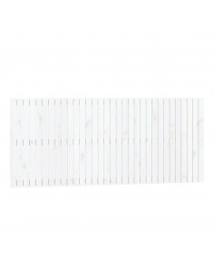 Testiera da Parete Bianca 204x3x90 cm in Legno Massello di Pino 2