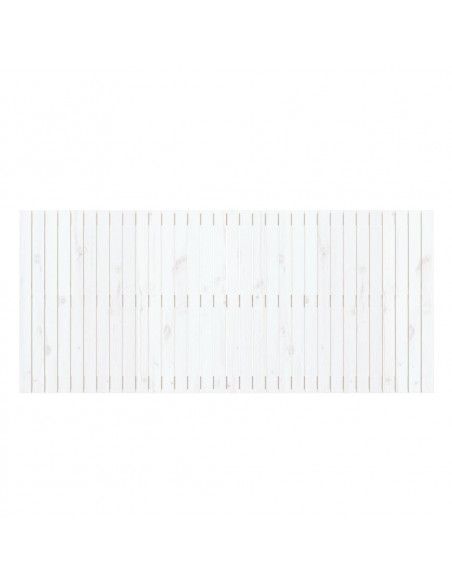 Testiera da Parete Bianca 204x3x90 cm in Legno Massello di Pino