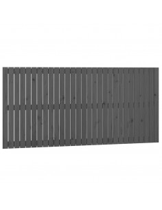 Testiera da Parete Grigia 185x3x90 cm in Legno Massello di Pino 2