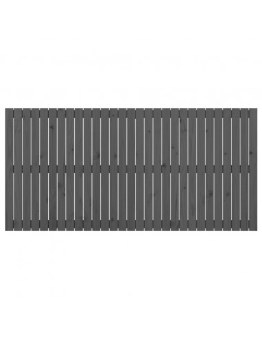 Testiera da Parete Grigia 185x3x90 cm in Legno Massello di Pino