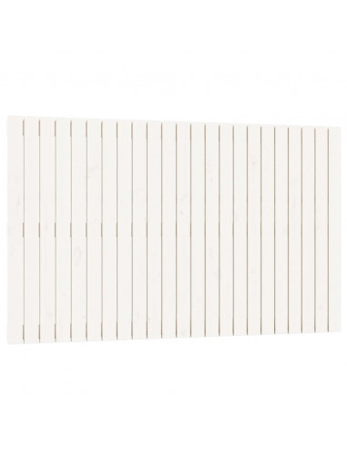 Testiera da Parete Bianca 147x3x90 cm in Legno Massello di Pino