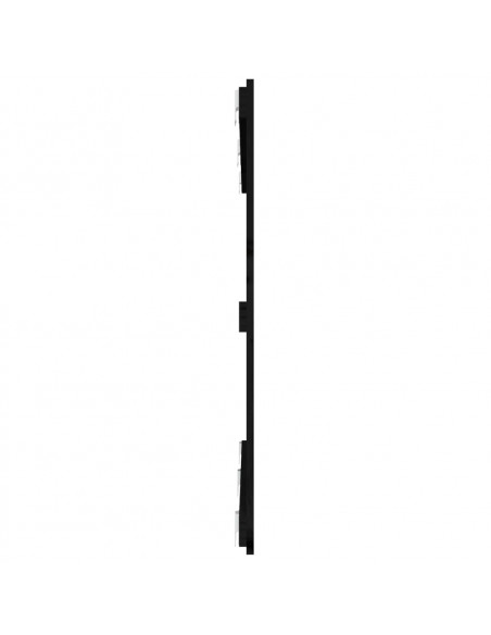 Testiera da Parete Nera 147x3x90 cm in Legno Massello di Pino