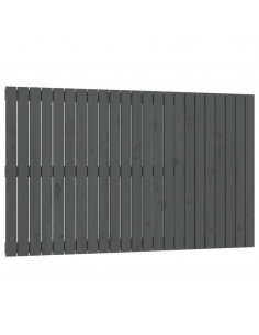 Testiera da Parete Grigia 147x3x90 cm in Legno Massello di Pino 2