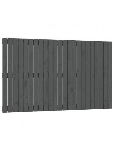Testiera da Parete Grigia 147x3x90 cm in Legno Massello di Pino