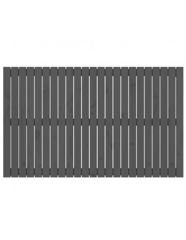 Testiera da Parete Grigia 147x3x90 cm in Legno Massello di Pino