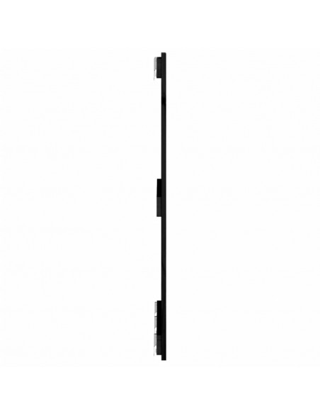 Testiera da Parete Nera 185x3x90 cm in Legno Massello di Pino