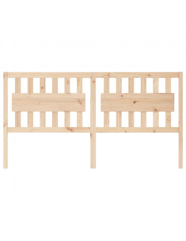 Testiera per Letto 185,5x4x100 cm in Legno Massello di Pino