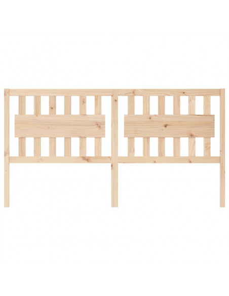 Testiera per Letto 185,5x4x100 cm in Legno Massello di Pino