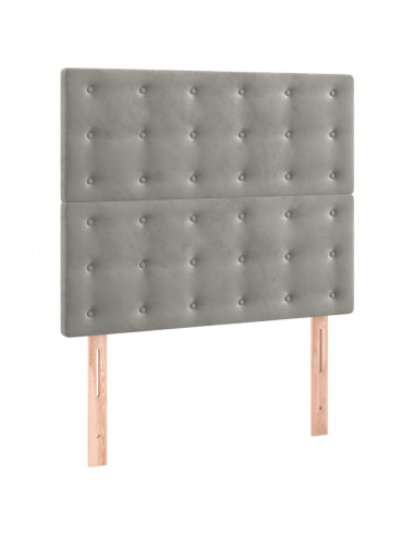 Testiere 2 pz Grigio Chiaro 100x5x78/88 cm in Velluto