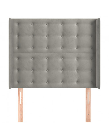 Testiera ad Orecchio Grigio Chiaro 103x16x118/128 cm in Velluto