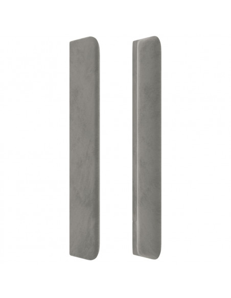 Testiera ad Orecchio Grigio Chiaro 103x16x118/128 cm in Velluto