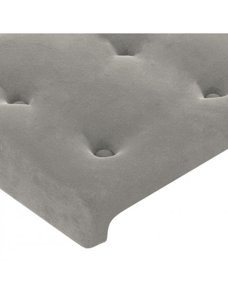 Testiera ad Orecchio Grigio Chiaro 103x16x118/128 cm in Velluto