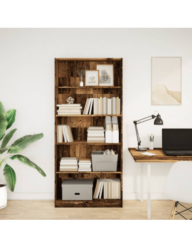 Libreria Legno Antico 80x24x176 cm in Legno Multistrato