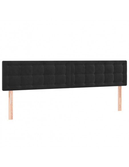 Testiera 2 pz Nera 90x5x78/88 cm in Velluto