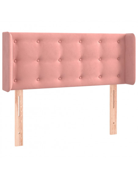 Testiera ad Orecchio Rosa 103x16x78/88 cm in Velluto