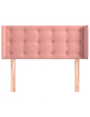 Testiera ad Orecchio Rosa 103x16x78/88 cm in Velluto