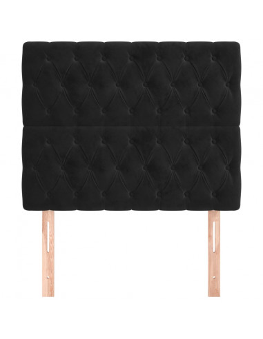 Testiere 2 pz Nero 100 x 7 x 78/88 cm in Velluto