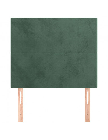 Testiere 2 pz Verde Scuro 100x5x78/88 cm in Velluto