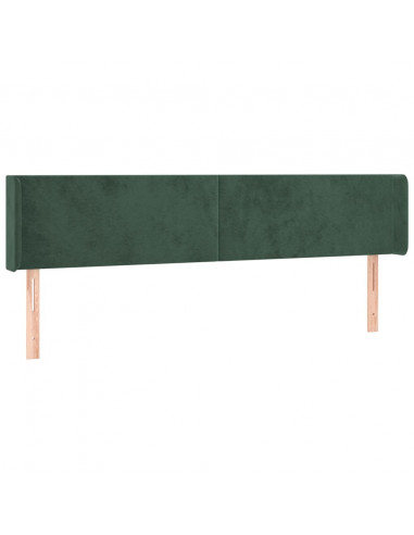 Testiera ad Orecchio Verde Scuro 203x16x78/88 cm in Velluto