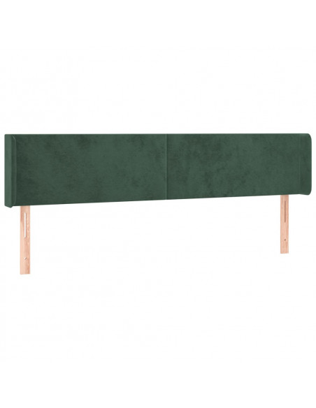 Testiera ad Orecchio Verde Scuro 203x16x78/88 cm in Velluto