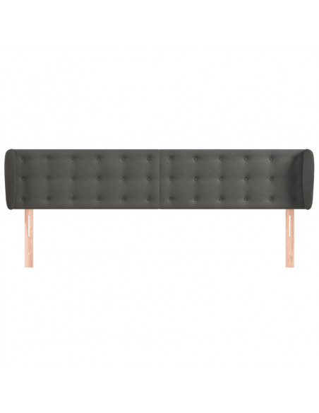 Testiera ad Orecchio Grigio Scuro 203x23x78/88 cm in Velluto
