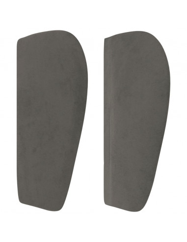 Testiera ad Orecchio Grigio Scuro 203x23x78/88 cm in Velluto